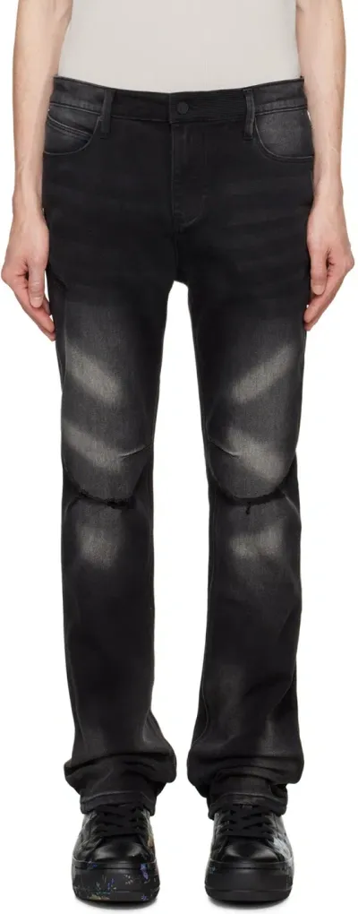 Rta Black Denis Jeans In Faded Blk Distressed