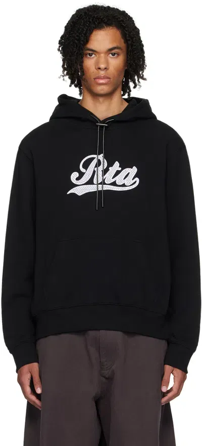 Rta Black Dion Hoodie In Black Collegiate Scr