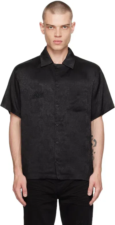 Rta Black George Shirt In Black  Paisley