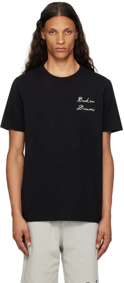 Rta Dion Cotton Broken Dreams Logo Graphic Tee In Black