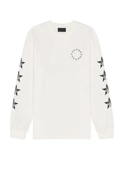 Rta Lawrence Long Sleeve Tee In White Black Cherries