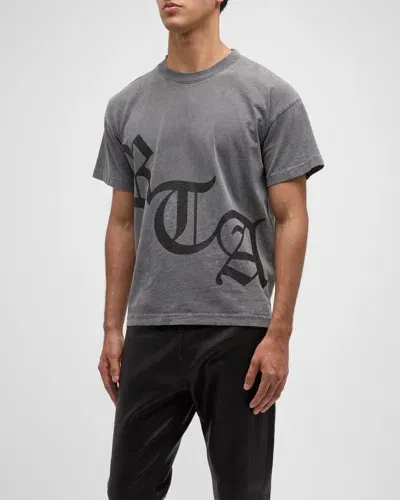 Rta Men's Faded Logo T-shirt In Black  Old English