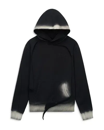 Rta Relaxed Distressed Hoodie In Black Faded