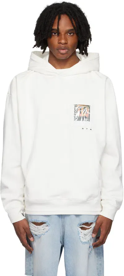 Rta White Photo Pocket Hoodie In White Photo Collage