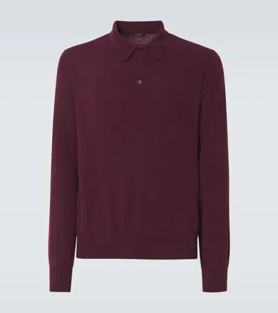 Rubinacci Cashmere Polo Shirt In Red