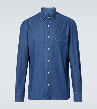 Rubinacci Linen Shirt In Blue