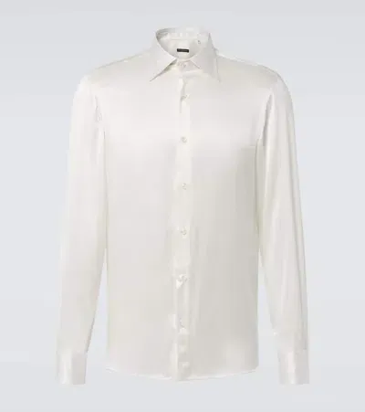 Rubinacci Silk Tuxedo Shirt In Weiss