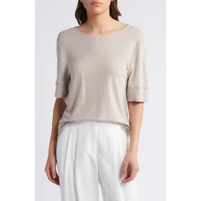 Rue Sophie Fern Oversize Linen & Cotton T-shirt In Oat