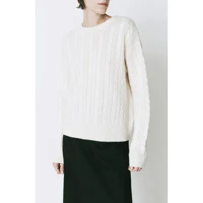 Rue Sophie Lyon Cable Stitch Wool & Cashmere Sweater In Ivory