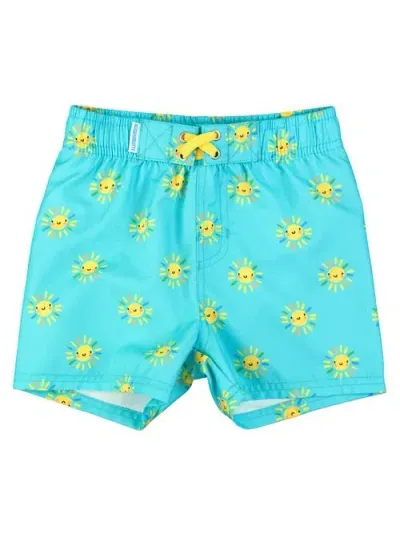 Ruggedbutts Baby Boys Upf50+ Swim Trunks In Blue Sunshiny Day