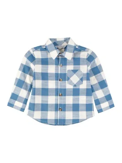 Ruggedbutts Babies'  Toddler Boys Long Sleeve Button Down Shirt In Countryside Blue Plaid