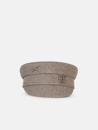 Ruslan Baginskiy 'baker Boy' Hat In Beige Wool Blend