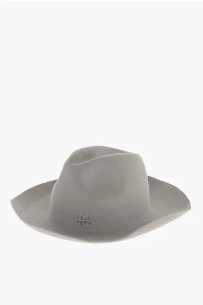 Ruslan Baginskiy Felt Cowboy Hat With Embroidery In Gray