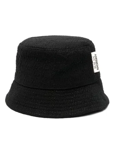 Ruslan Baginskiy Tweed Bucket Hat In Black