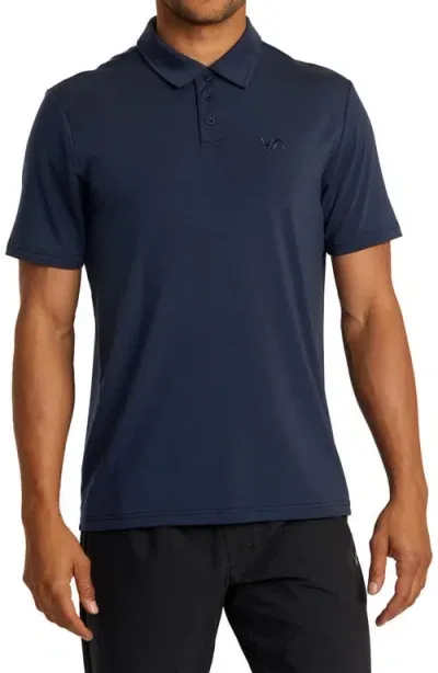 Rvca Balance Performance Polo In Indigo