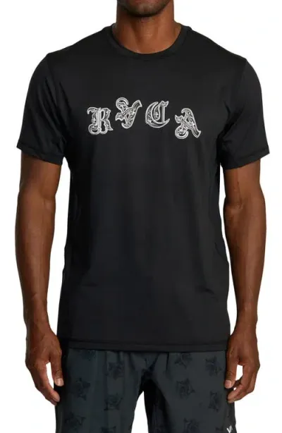 Rvca Benj Vent Logo Graphic T-shirt In Black