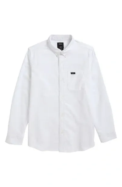 Rvca Kids' That'll Do Stretch Button-up Shirt In White