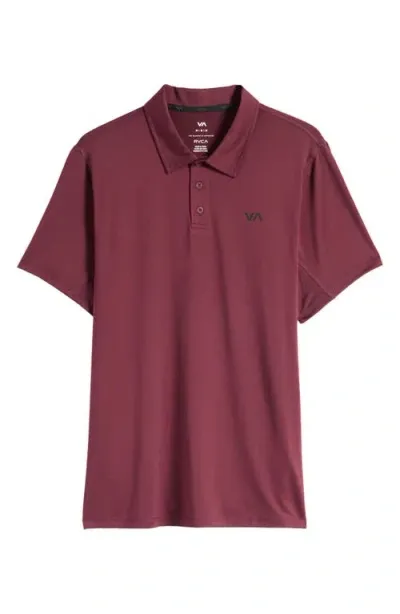 Rvca Sport Vent Performance Polo In Red