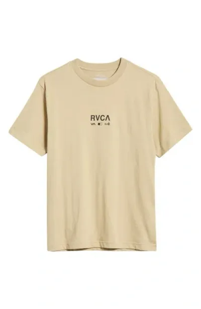 Rvca Textbook Organic Cotton Graphic T-shirt In Khaki