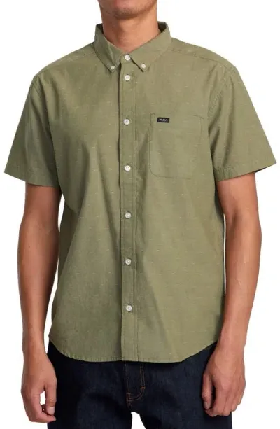 Rvca That'll Do Dobby Short Sleeve Button-down Shirt In Aloe