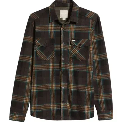 Rvca Vacancy Plaid Regular Fit Button-up Shirt In Chocolate