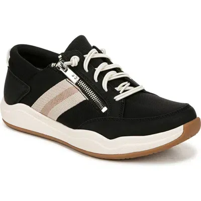 Ryka Rykä Carefree Zip Walking Sneaker In Black