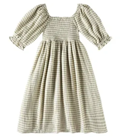 Rylee + Cru Kids' Adelaide Smocked Printed Cotton Dress In Green