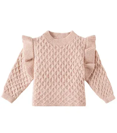 Rylee + Cru Baby La Reina Ruffled Sweater In Pink