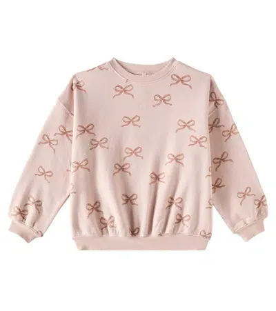 Rylee + Cru Kids' Bows Cotton-blend Sweatshirt In Blush