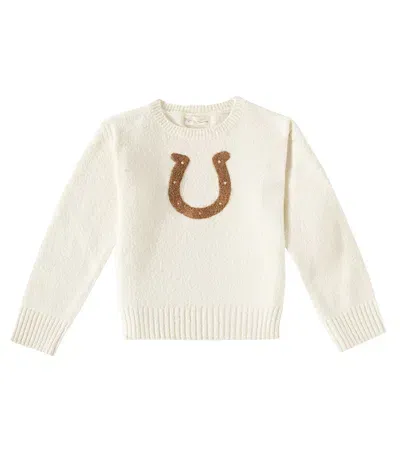 Rylee + Cru Kids' Cassidy Embroidered Sweater In White