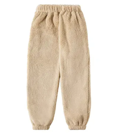 Rylee + Cru Kids' Faux Fur Sweatpants In Beige