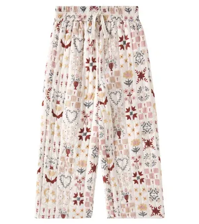 Rylee + Cru Kids' Folklore Linen-blend Wide-leg Pants In Weiss