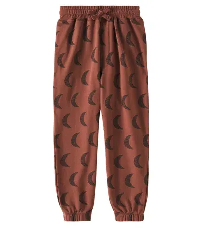 Rylee + Cru Kids' Moons Cotton-blend Sweatpants In Brick