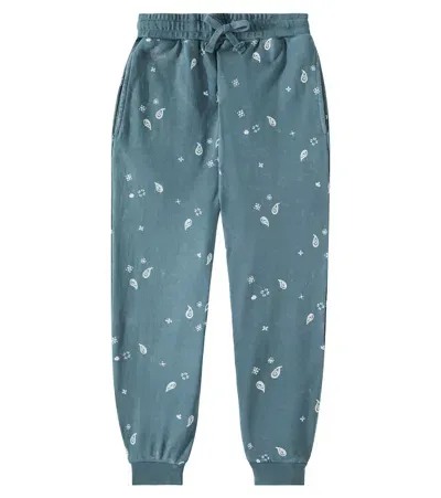 Rylee + Cru Kids' Paisley Cotton Jersey Sweatpants In Blau