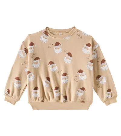 Rylee + Cru Kids' Santa Cotton-blend Sweatshirt In Beige