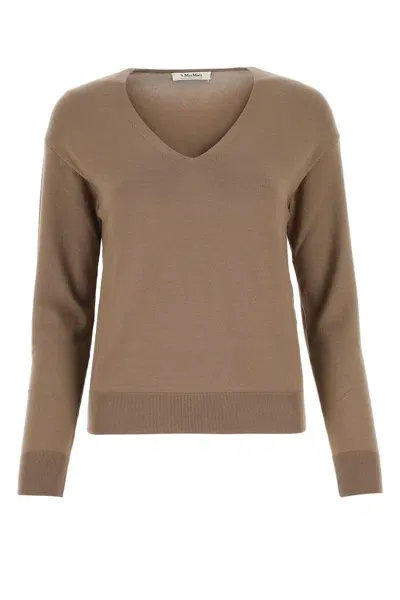 's Max Mara Camel Stretch Wool Blend Alghero Sweater In Cammello