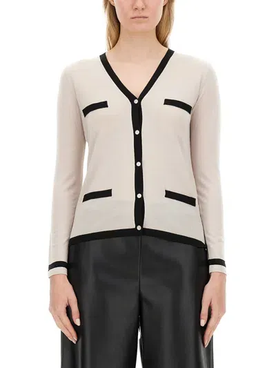 's Max Mara Knit Cardigan With Pockets And V-neck In Powder