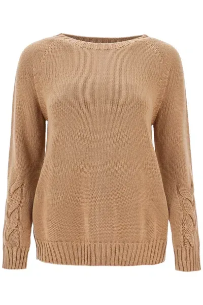 's Max Mara Fine-knit Cotton Jumper In Beige