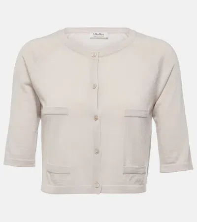 's Max Mara Cropped Wool Cardigan In White