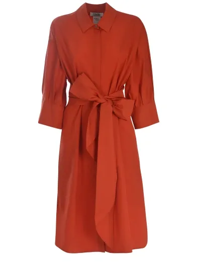 's Max Mara Tabata Cotton Shirt Dress In Red