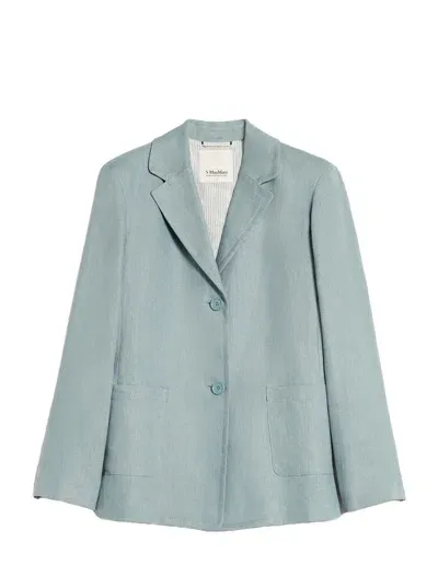 's Max Mara Socrates Linen Single Breasted Jacket In Green