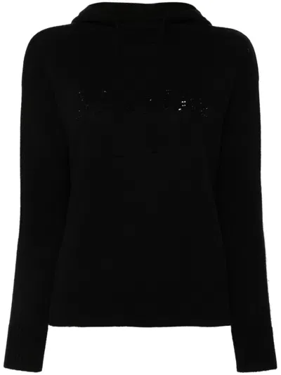 's Max Mara S Max Mara Logo Wool Hoodie In Black