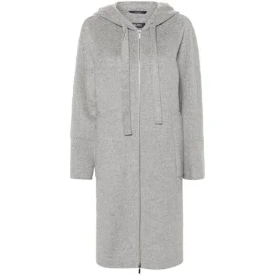 's Max Mara Virgin Wool Hooded Coat In Grey