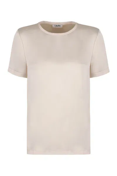 's Max Mara Rebecca Satin T-shirt In Sand