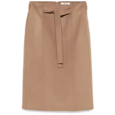 's Max Mara Alec Midi Skirt In Camel