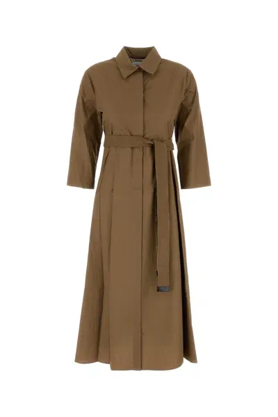 's Max Mara A-line Shirt Dress In Brown