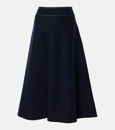 's Max Mara Nevada Wool Midi Skirt In Black