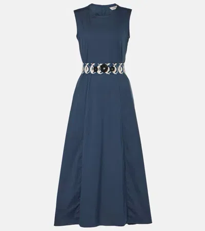 's Max Mara Preston Cotton-blend Poplin Midi Dress In Blue