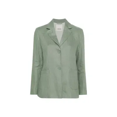 's Max Mara Socrates Linen Single Breasted Jacket In Green