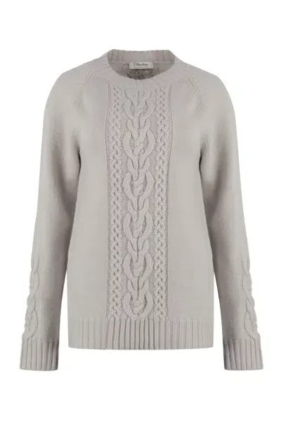 's Max Mara Ginny Wool-blend Crew-neck Sweater In Ecru